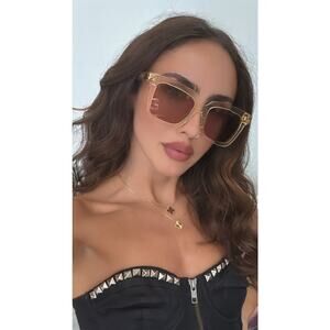 NEW Bottega Veneta BV1005S Unisex Clear Square Sunglasses